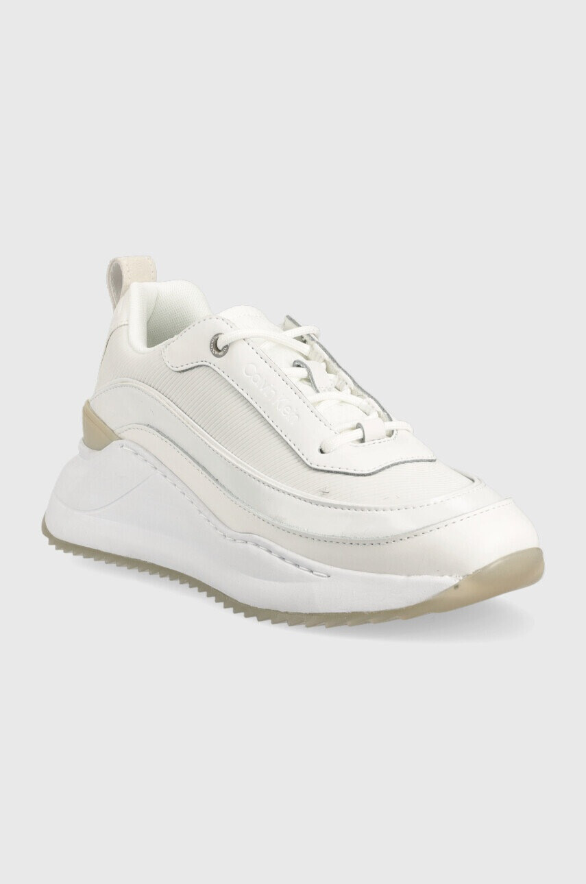 Calvin Klein Маратонки HW0HW01371 INTERNAL WEDGE LACE UP в бяло - Pepit.bg