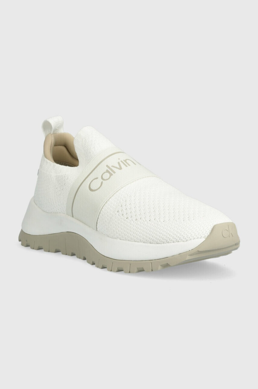 Calvin Klein Маратонки KNIT RUNNER SLIP ON в бяло HW0HW01443 - Pepit.bg