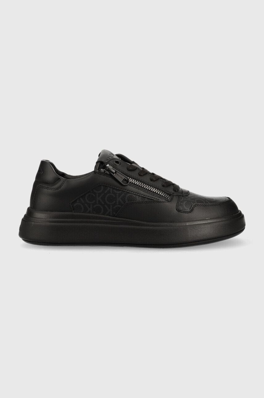 Calvin Klein Маратонки Low Top Lace Up Zip Mono в черно - Pepit.bg