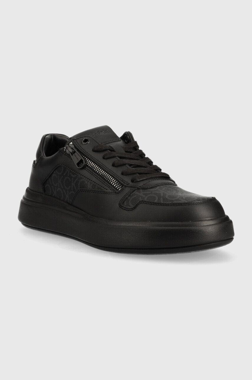 Calvin Klein Маратонки Low Top Lace Up Zip Mono в черно - Pepit.bg