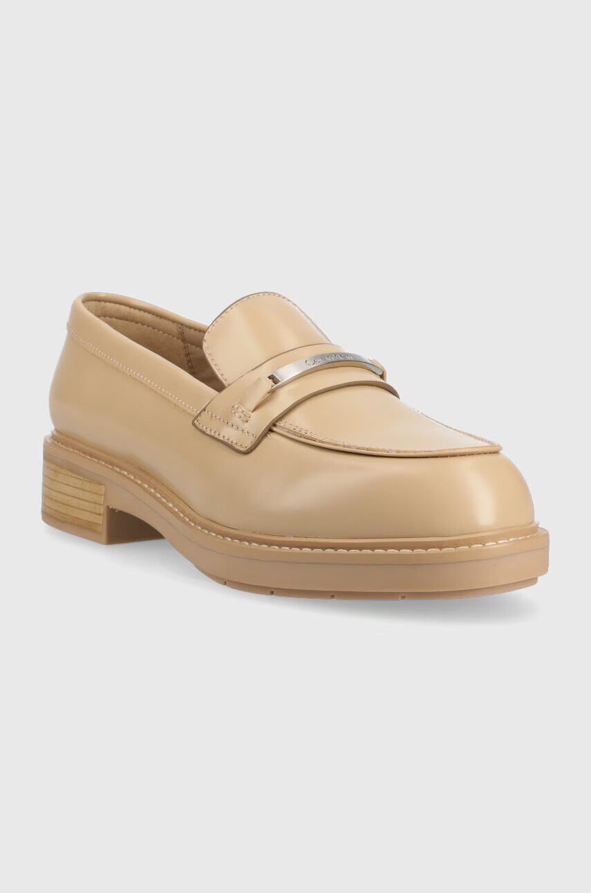 Calvin Klein Мокасини RUBBER SOLE LOAFER W в бежово с платформа HW0HW01791 - Pepit.bg