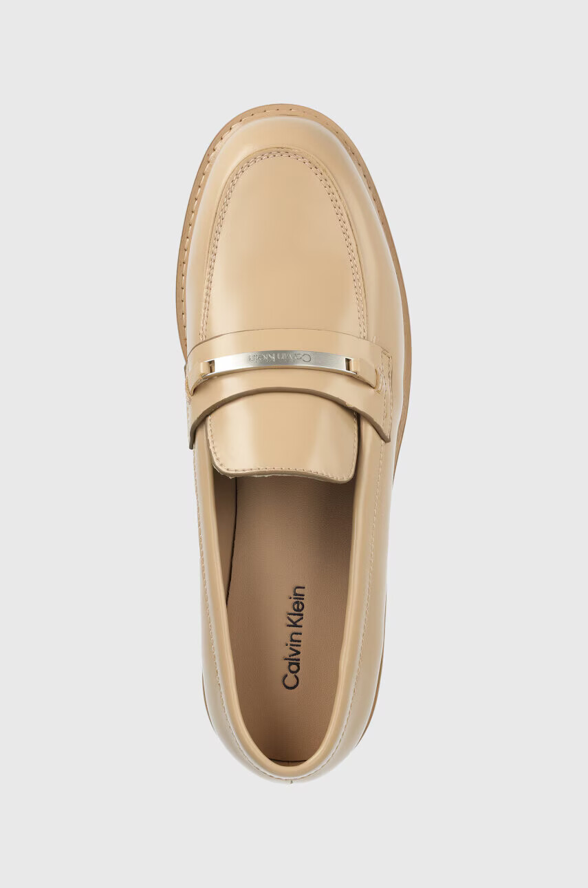 Calvin Klein Мокасини RUBBER SOLE LOAFER W в бежово с платформа HW0HW01791 - Pepit.bg
