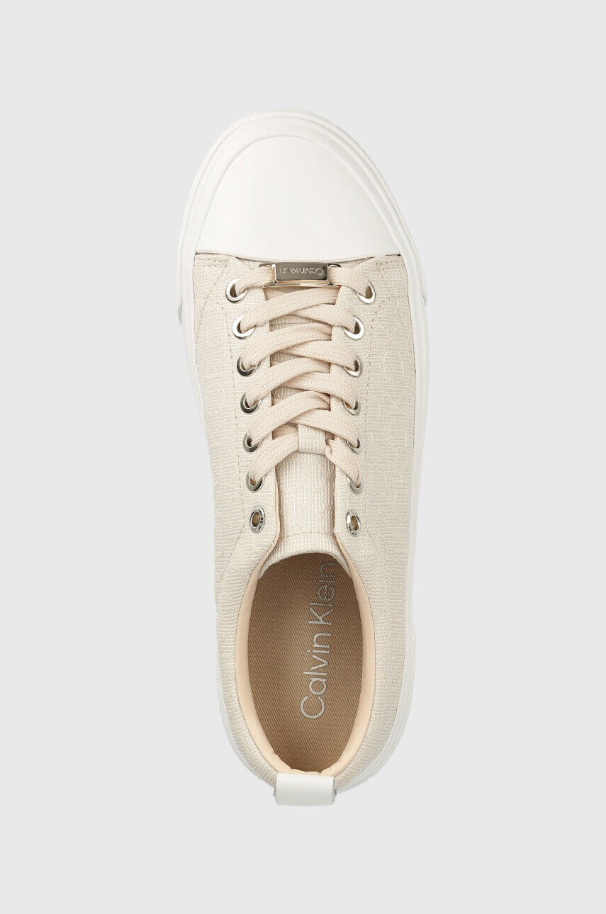 Calvin Klein Ниски кецове Vulc Lace Up в бежово - Pepit.bg