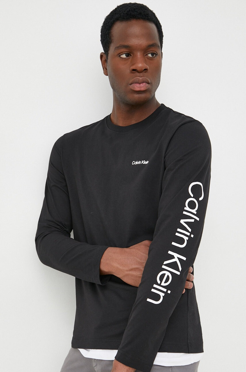 Calvin Klein Памучна блуза с дълги ръкави - Pepit.bg