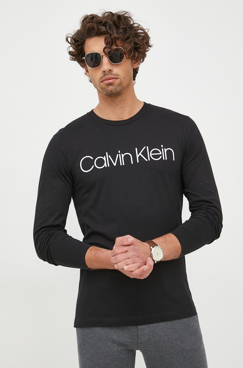 Calvin Klein Памучна блуза с дълги ръкави - Pepit.bg