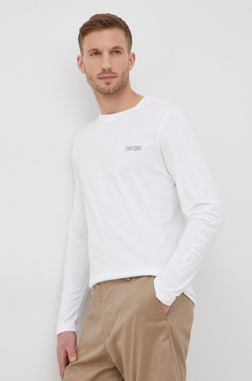 Calvin Klein Памучна блуза с дълги ръкави - Pepit.bg