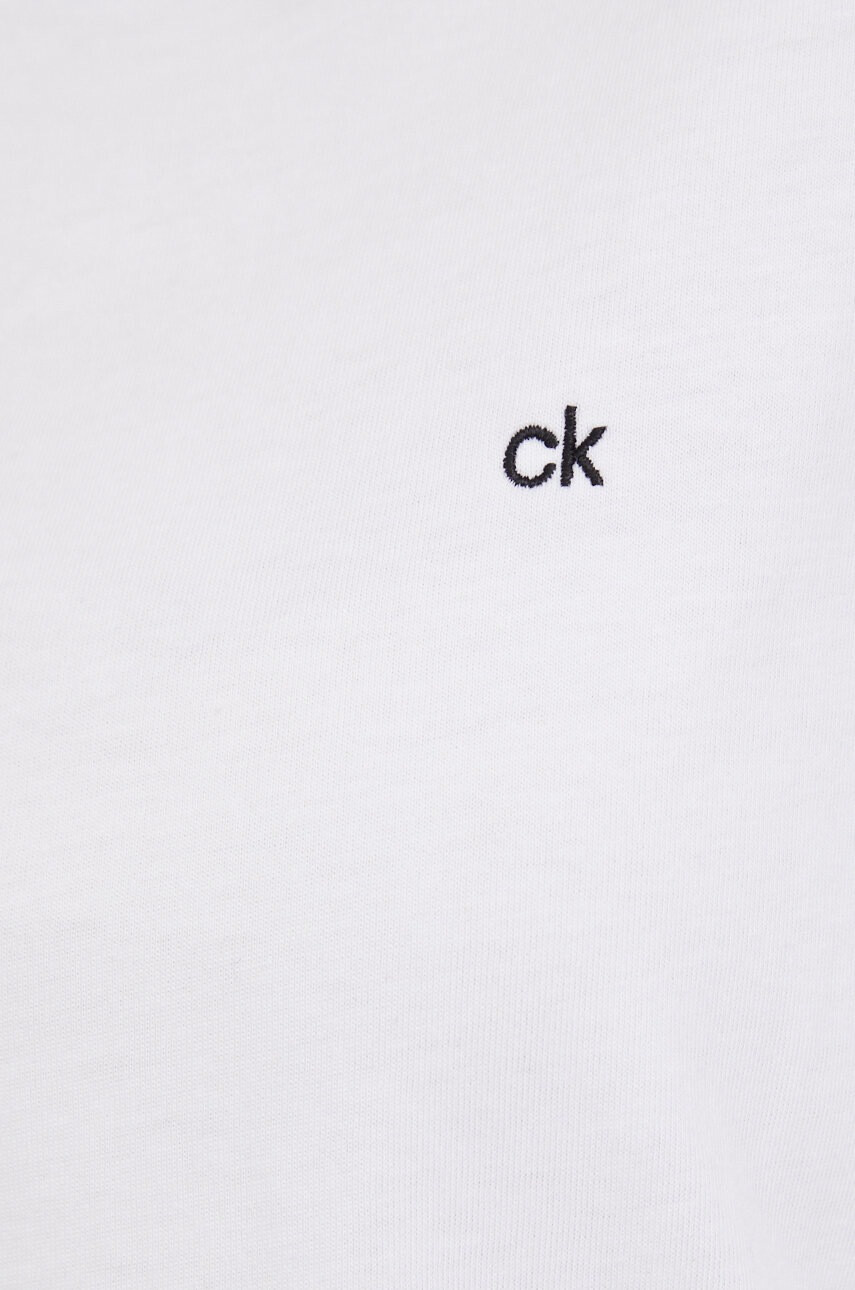 Calvin Klein Памучна тениска в бяло - Pepit.bg