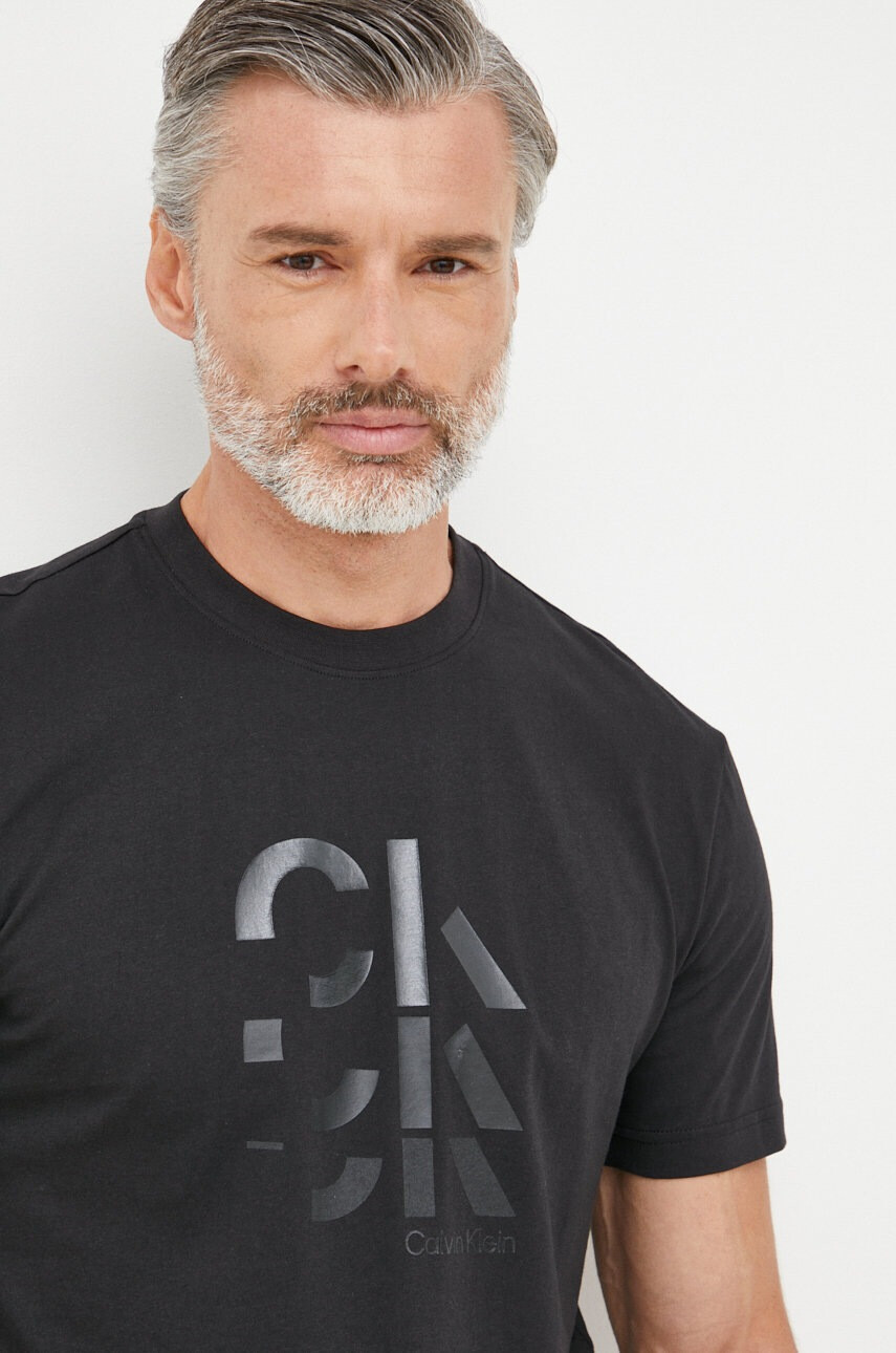 Calvin Klein Памучна тениска в оранжево - Pepit.bg