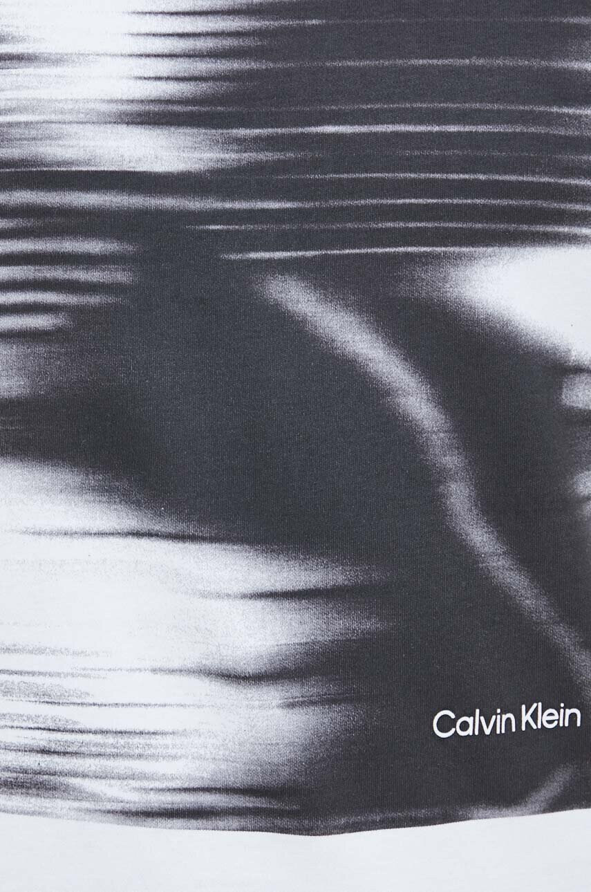 Calvin Klein Памучна тениска в бяло с принт - Pepit.bg