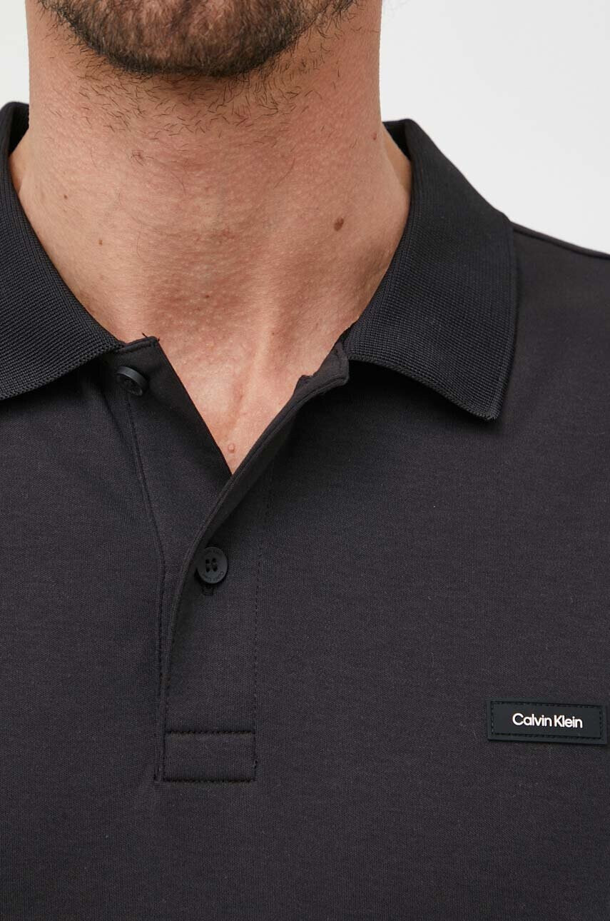 Calvin Klein Памучна тениска с яка - Pepit.bg