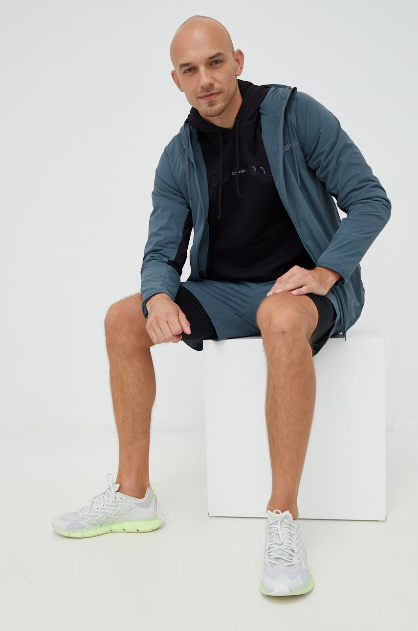 Calvin Klein Performance Спортен суичър в черно с принт - Pepit.bg