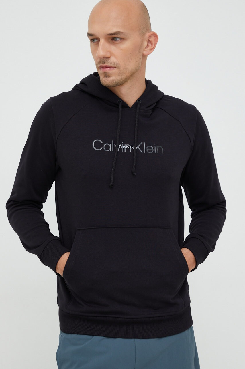 Calvin Klein Performance Спортен суичър в черно с принт - Pepit.bg