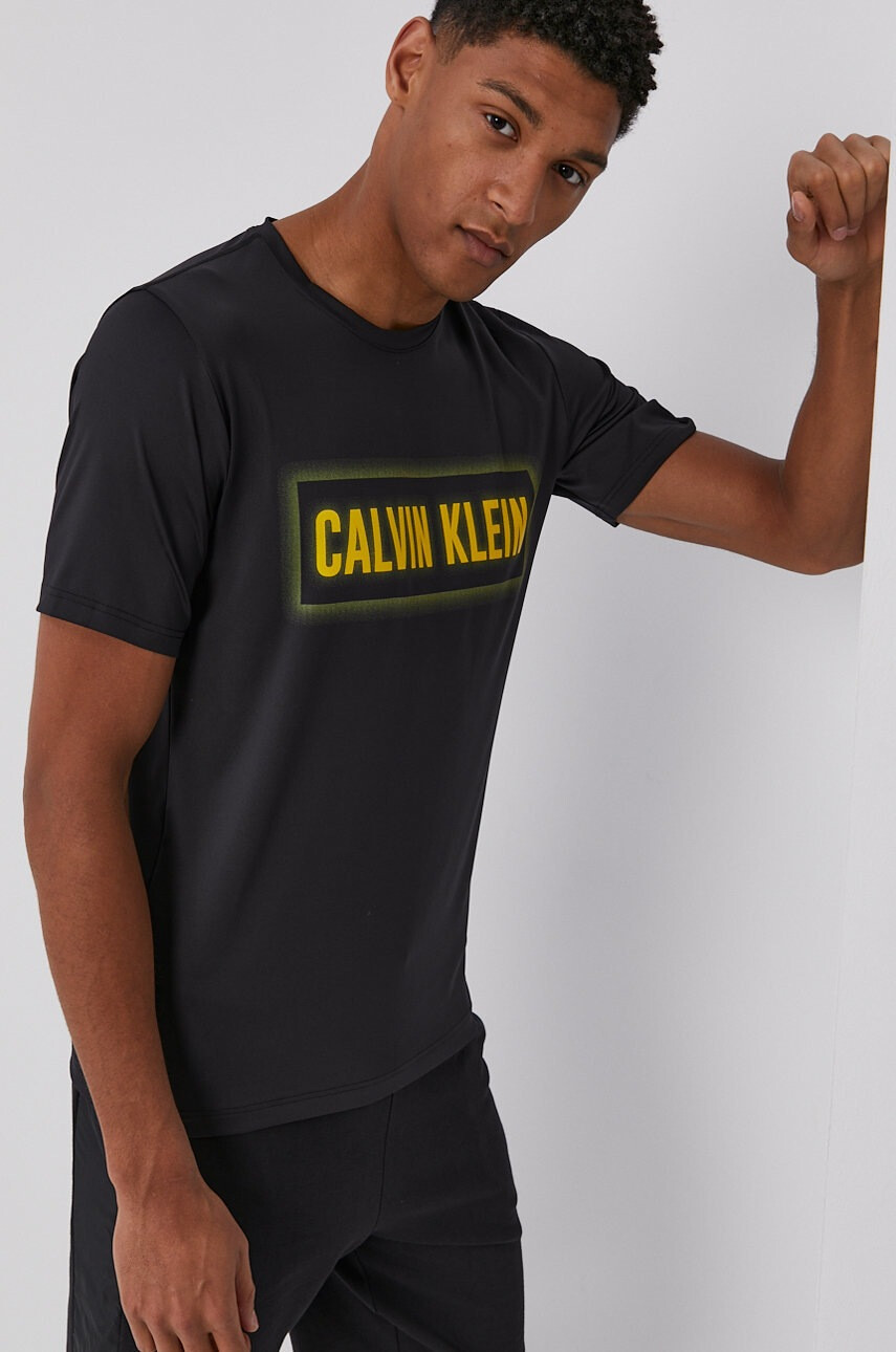Calvin Klein Performance Тениска мъжка в черно с принт - Pepit.bg