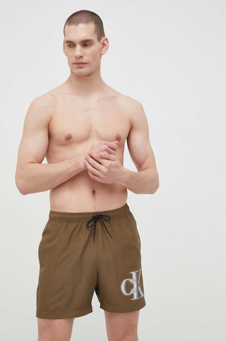 Calvin Klein Плувни шорти в зелено - Pepit.bg