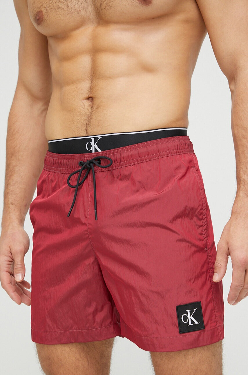 Calvin Klein Плувни шорти в червено - Pepit.bg