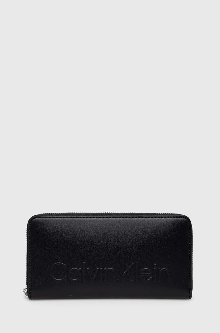 Calvin Klein Портфейл дамски в черно - Pepit.bg