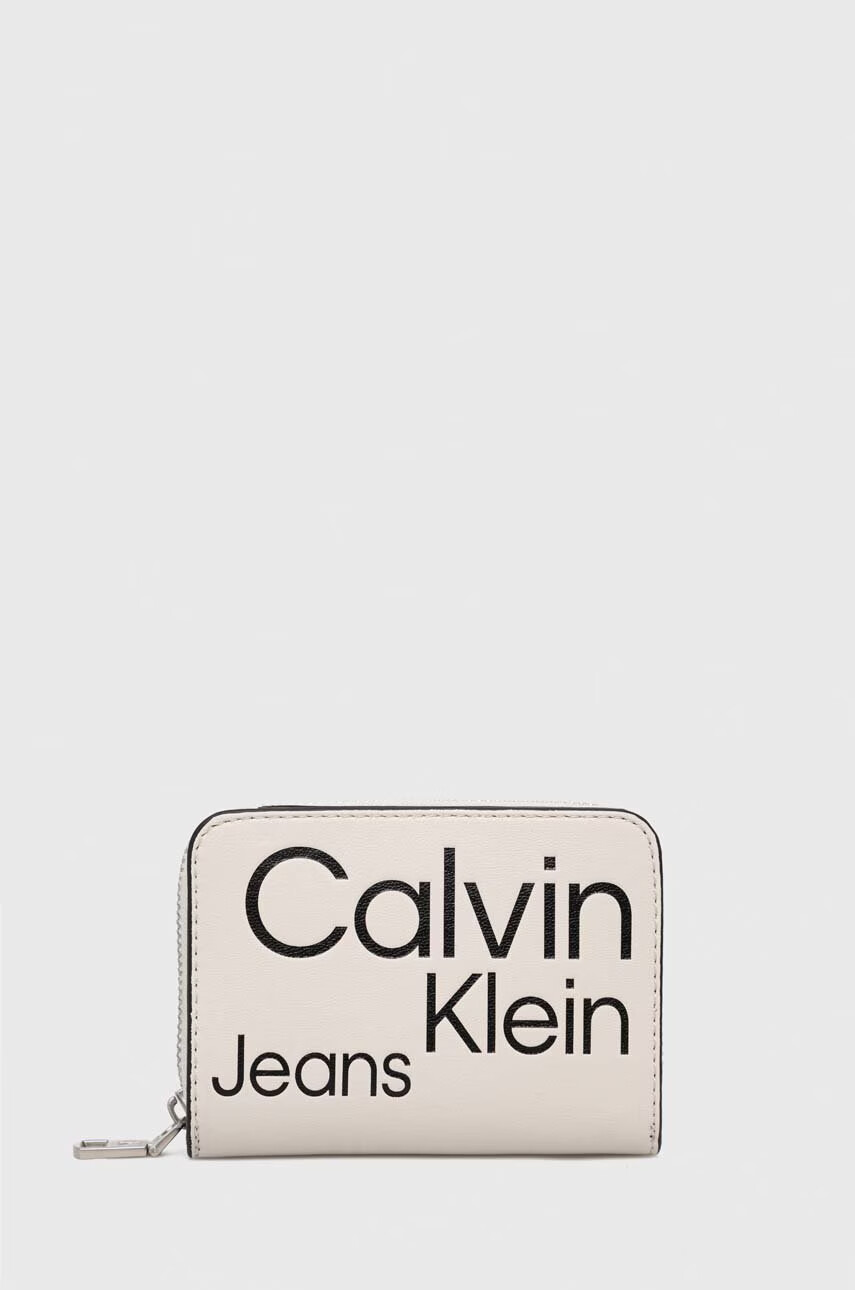 Calvin Klein Портмоне дамски в бежово - Pepit.bg