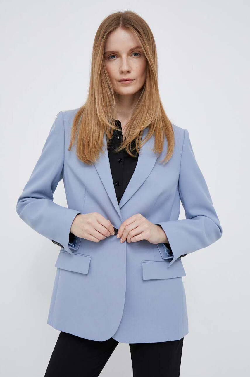 Calvin Klein Сако в синьо с едно копче с изчистен дизайн - Pepit.bg
