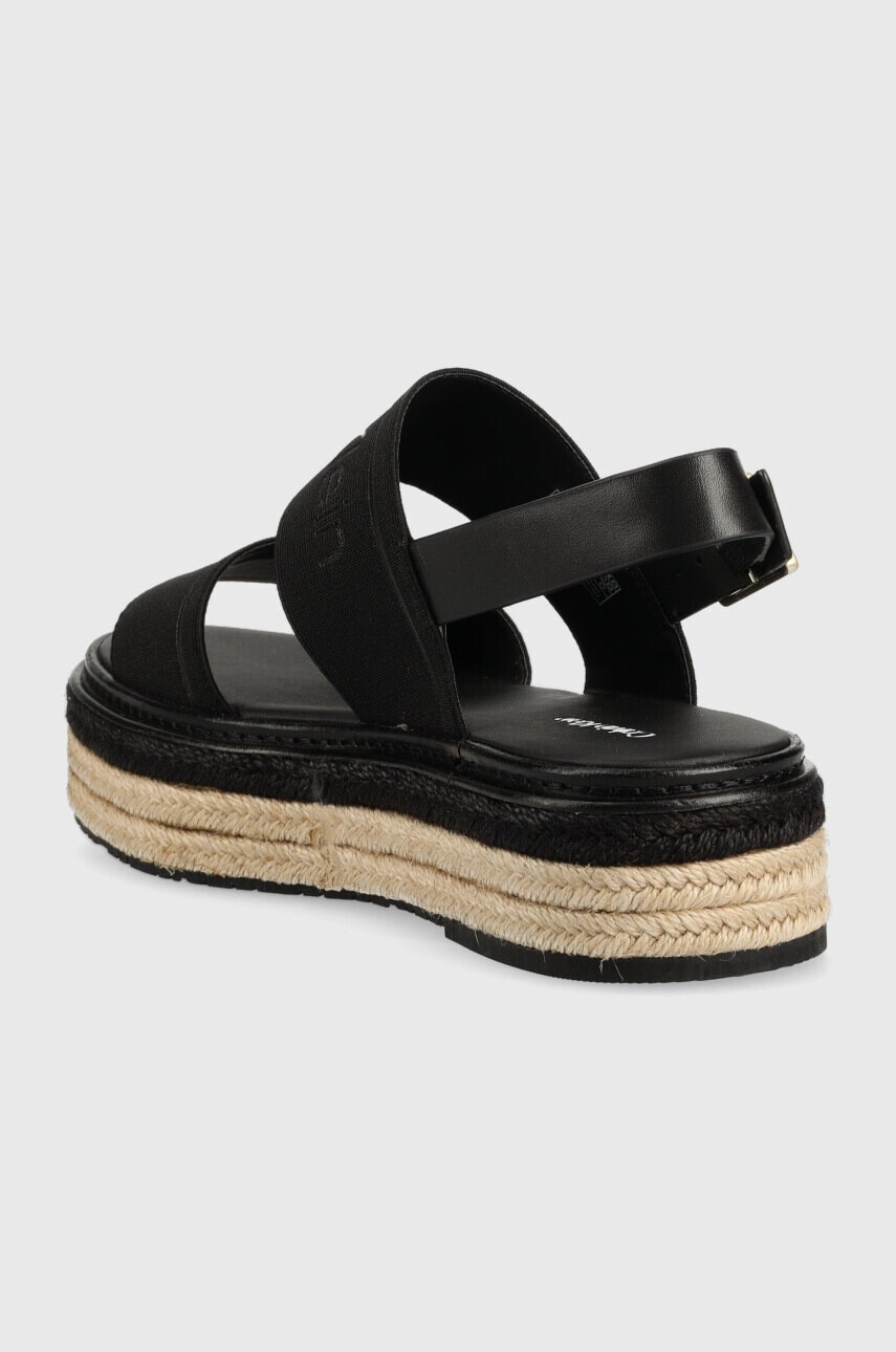 Calvin Klein Сандали FLATFORM WEDGE - HE в черно с платформа HW0HW01497 - Pepit.bg
