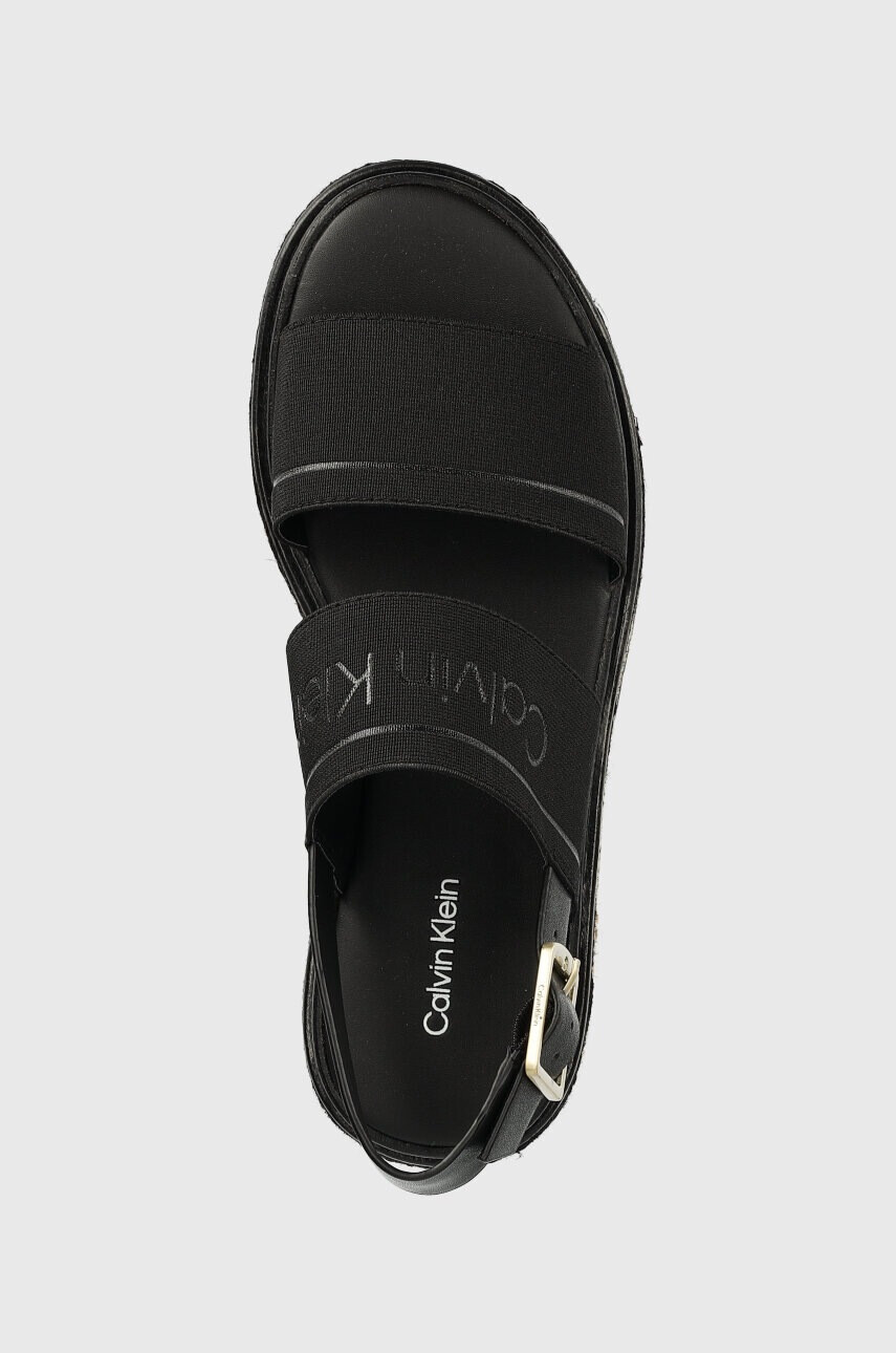 Calvin Klein Сандали FLATFORM WEDGE - HE в черно с платформа HW0HW01497 - Pepit.bg