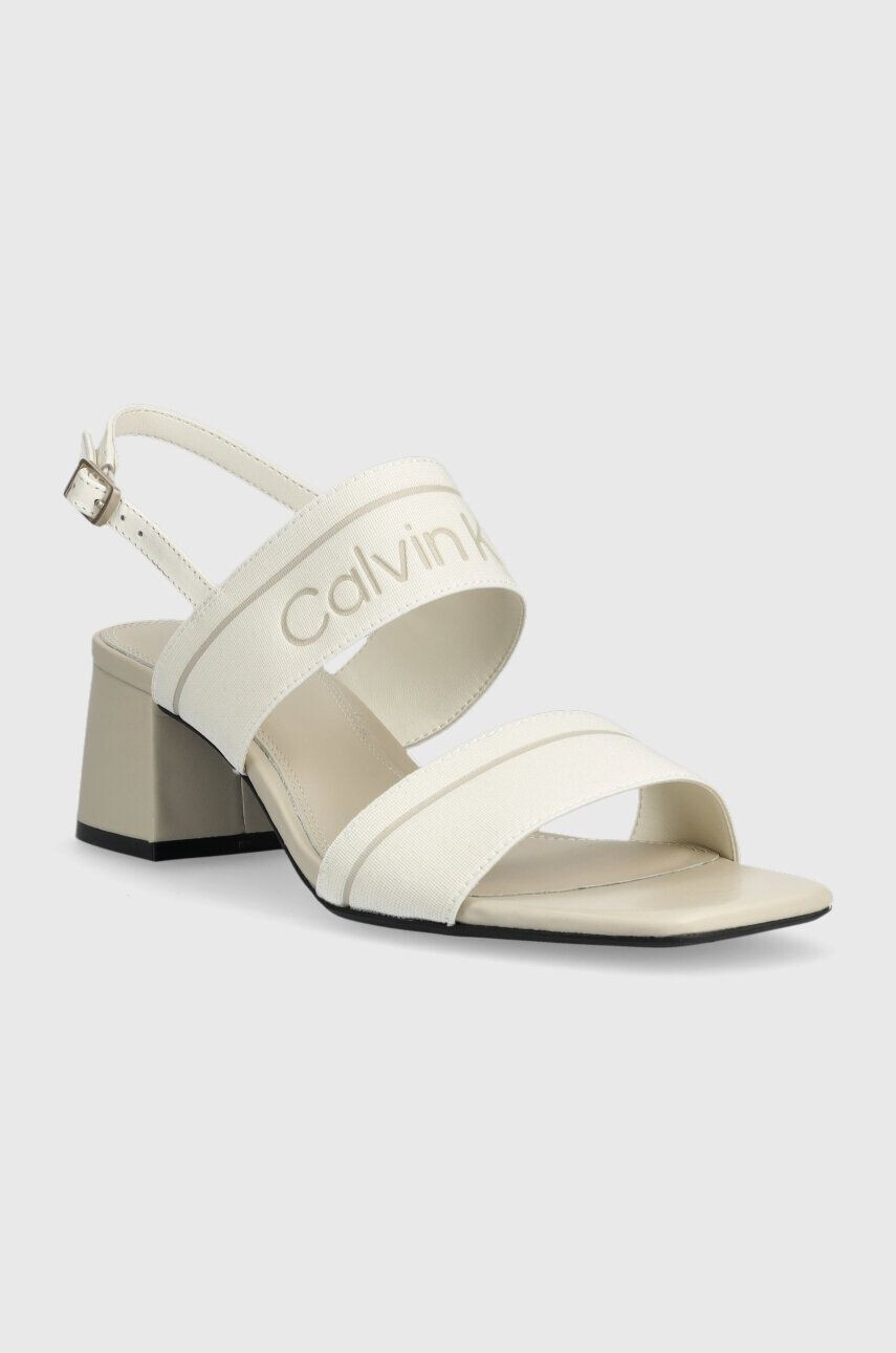 Calvin Klein Сандали SQUARED BLK HL SANDAL 45 HE в бяло HW0HW01635 - Pepit.bg