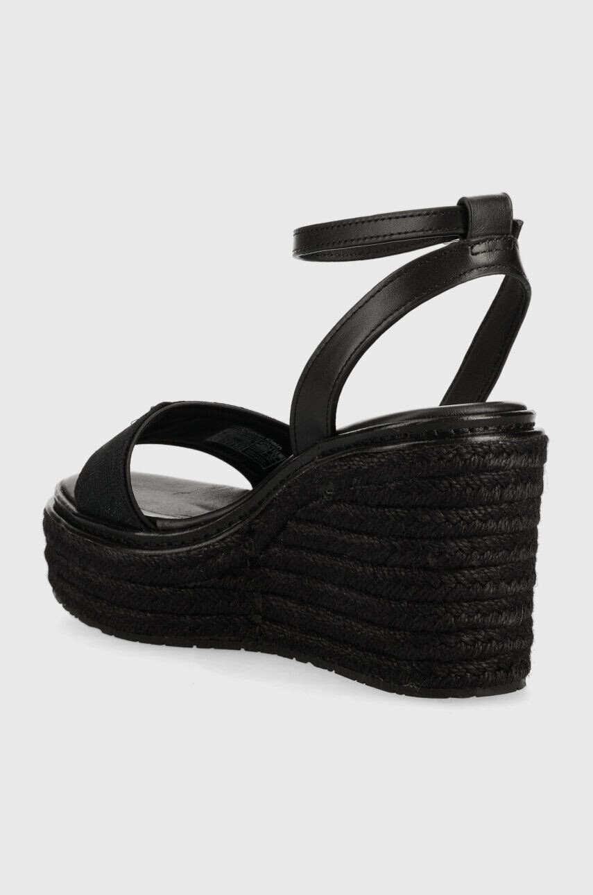 Calvin Klein Сандали WEDGE 50HH W/HW - JQ в черно със скосена платформа HW0HW01490 - Pepit.bg