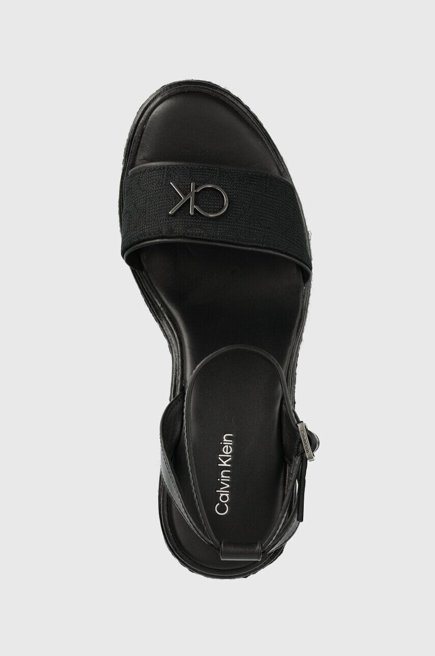 Calvin Klein Сандали WEDGE 50HH W/HW - JQ в черно със скосена платформа HW0HW01490 - Pepit.bg