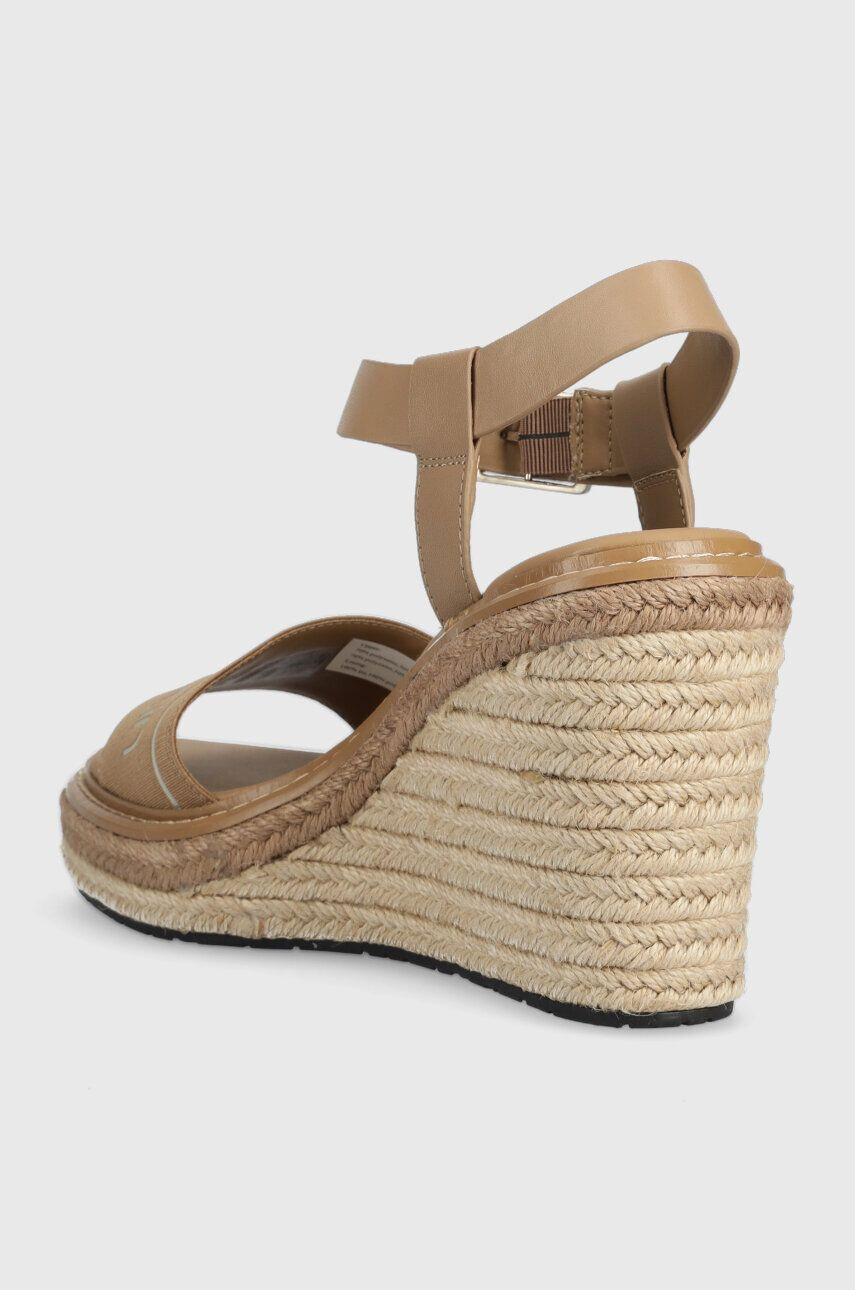 Calvin Klein Сандали WEDGE 70HH - HE в бежово със скосена платформа HW0HW01499 - Pepit.bg