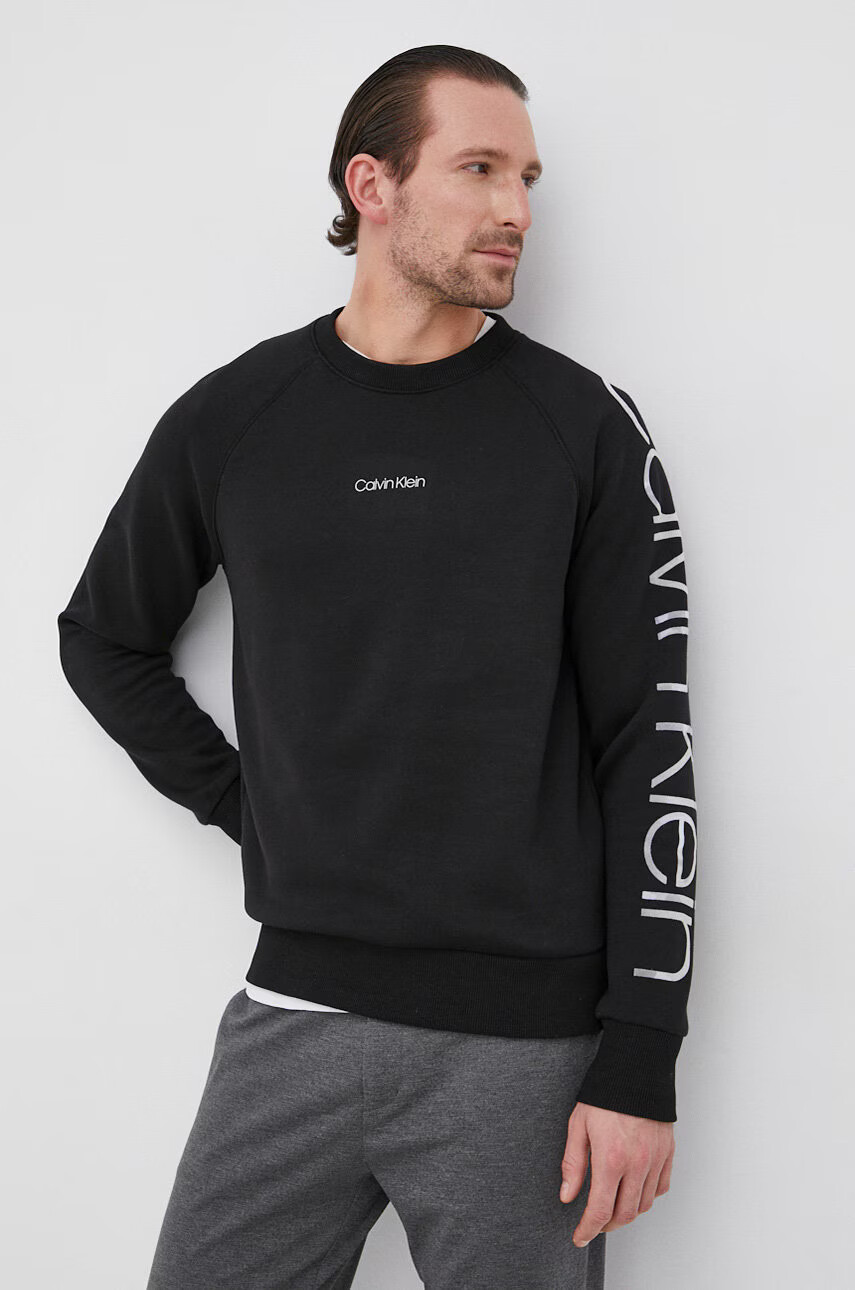 Calvin Klein Суичър мъжки в черно с принт - Pepit.bg