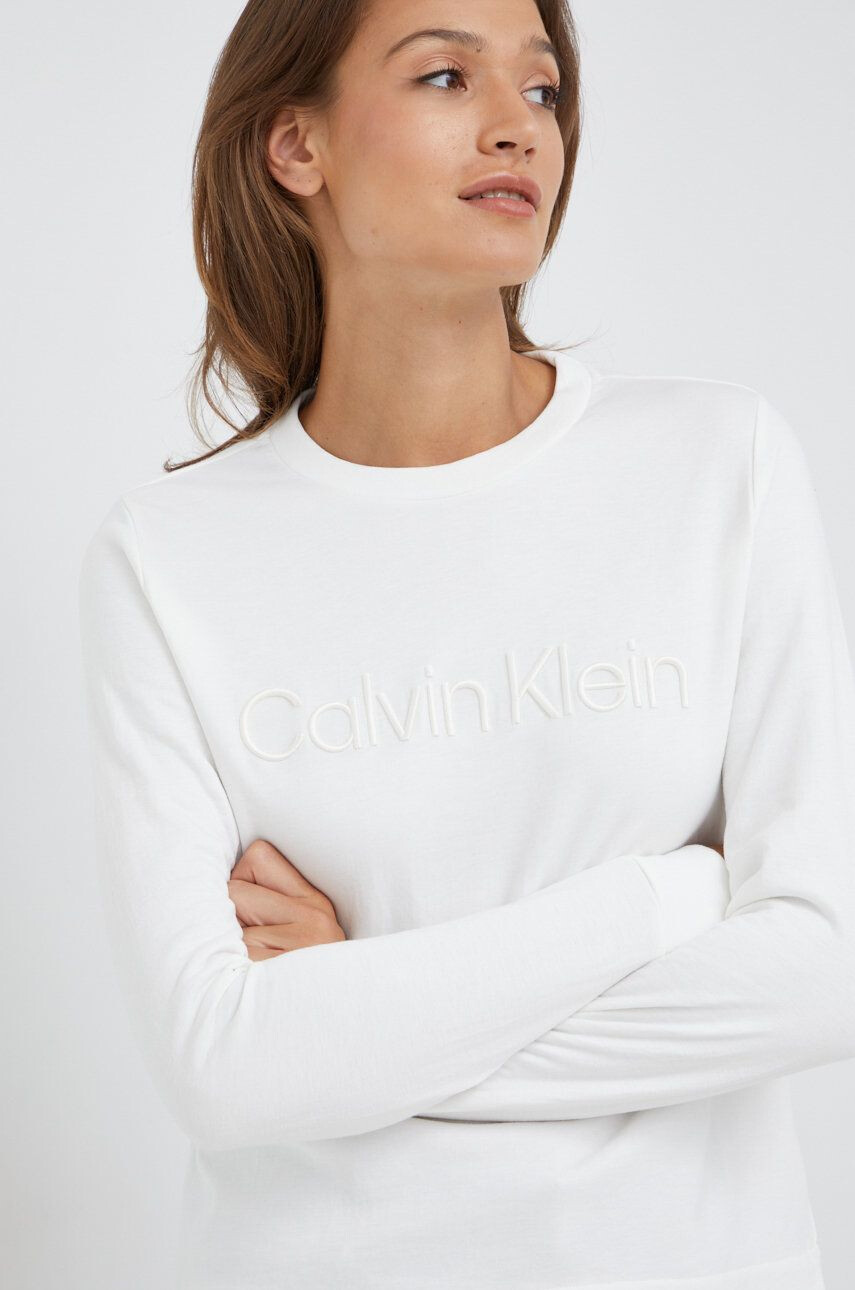 Calvin Klein Суичър в бяло с апликация - Pepit.bg