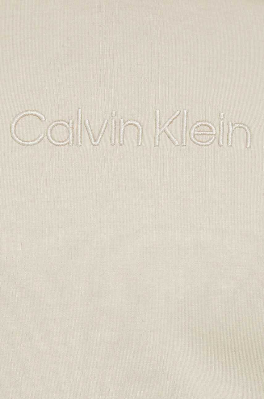 Calvin Klein Суичър в бежово с качулка с апликация - Pepit.bg