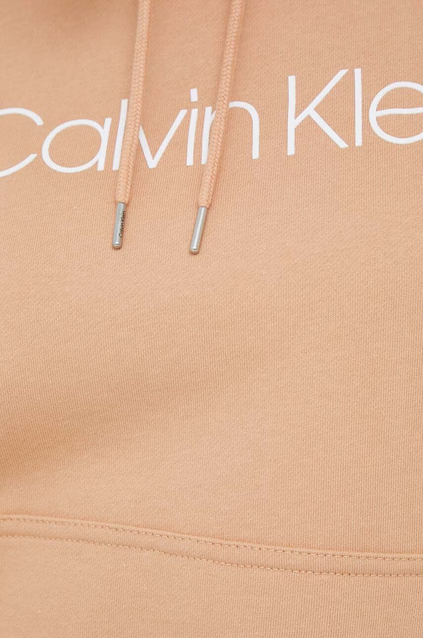 Calvin Klein Суичър в оранжево с качулка с принт - Pepit.bg