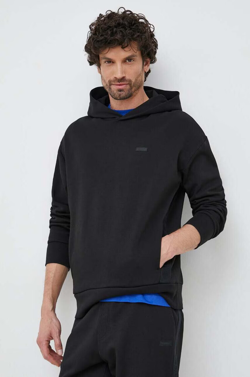 Calvin Klein Суичър в черно с качулка с апликация - Pepit.bg