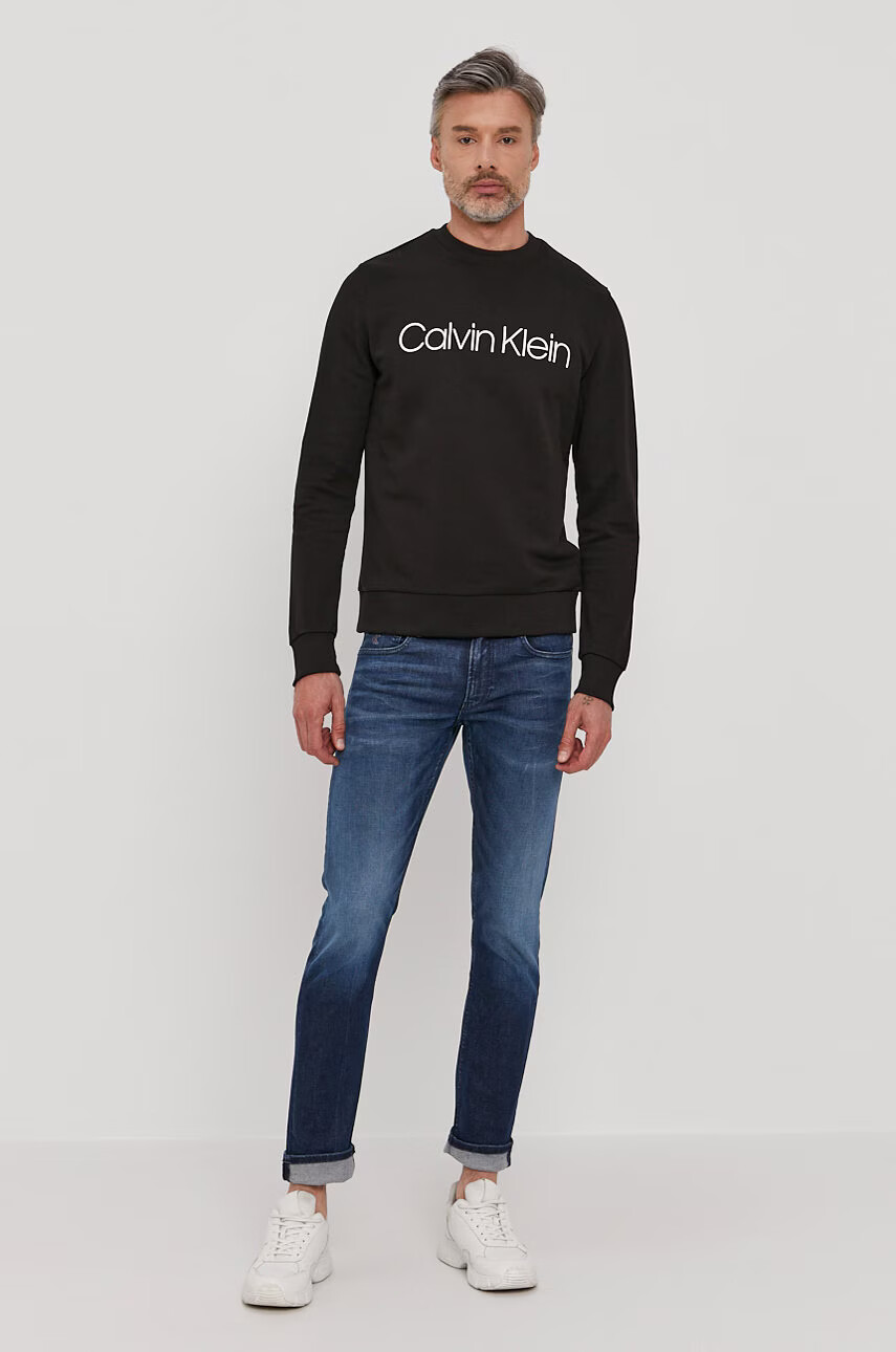 Calvin Klein Суичър мъжки в черно с принт - Pepit.bg