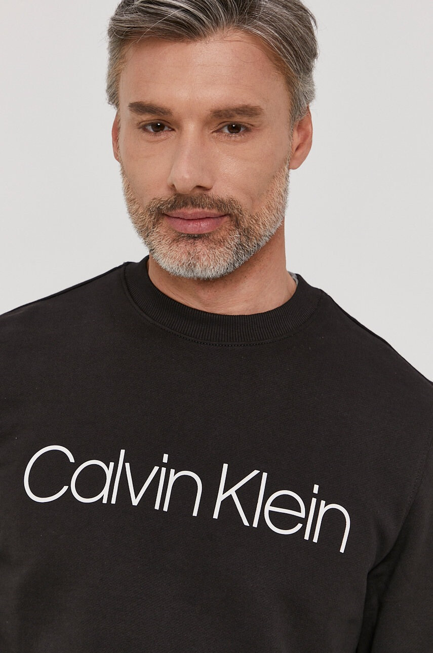 Calvin Klein Суичър мъжки в черно с принт - Pepit.bg