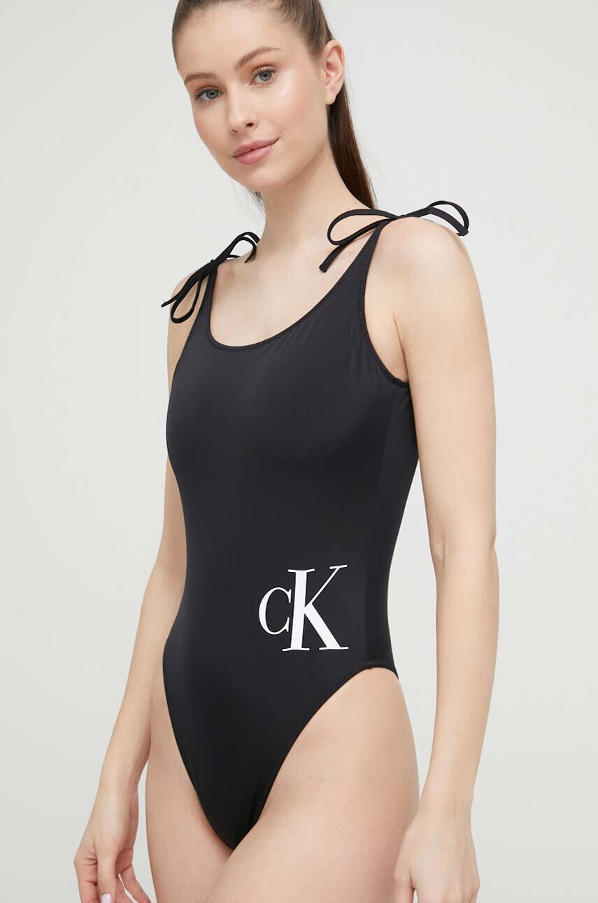 Calvin Klein Цял бански в черно с мека чашка - Pepit.bg