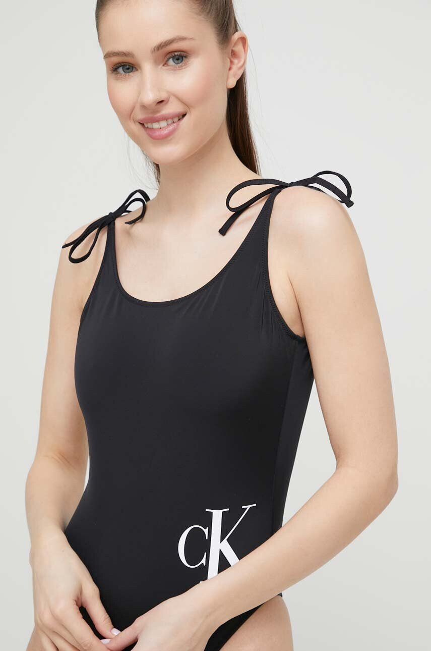 Calvin Klein Цял бански в черно с мека чашка - Pepit.bg