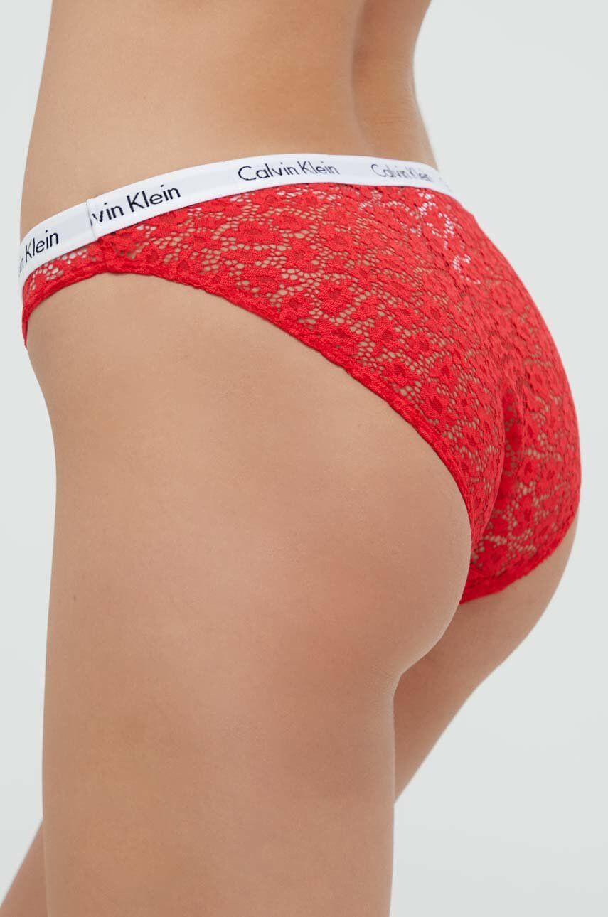 Calvin Klein Underwear Бикини в червено от полупрозрачна материя - Pepit.bg