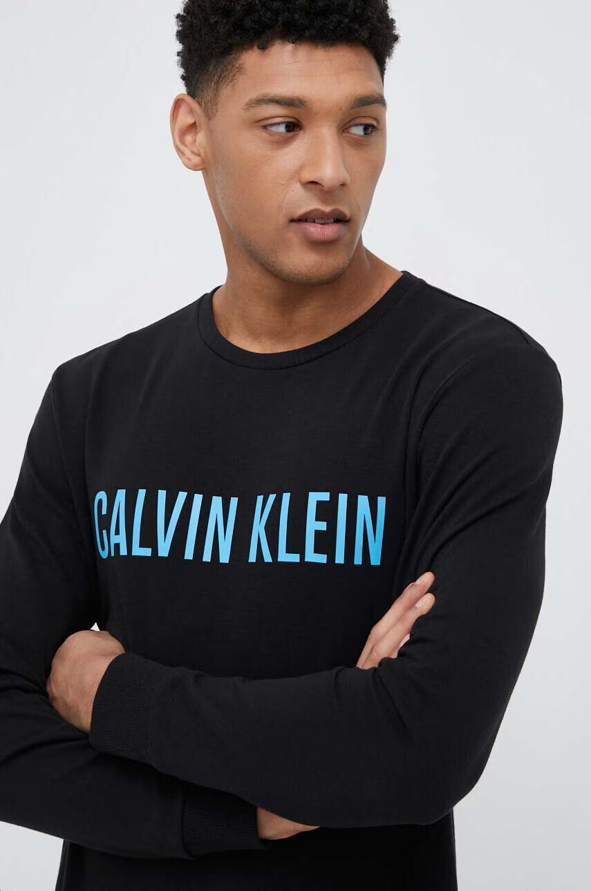 Calvin Klein Underwear Домашен суичър в черно с десен - Pepit.bg