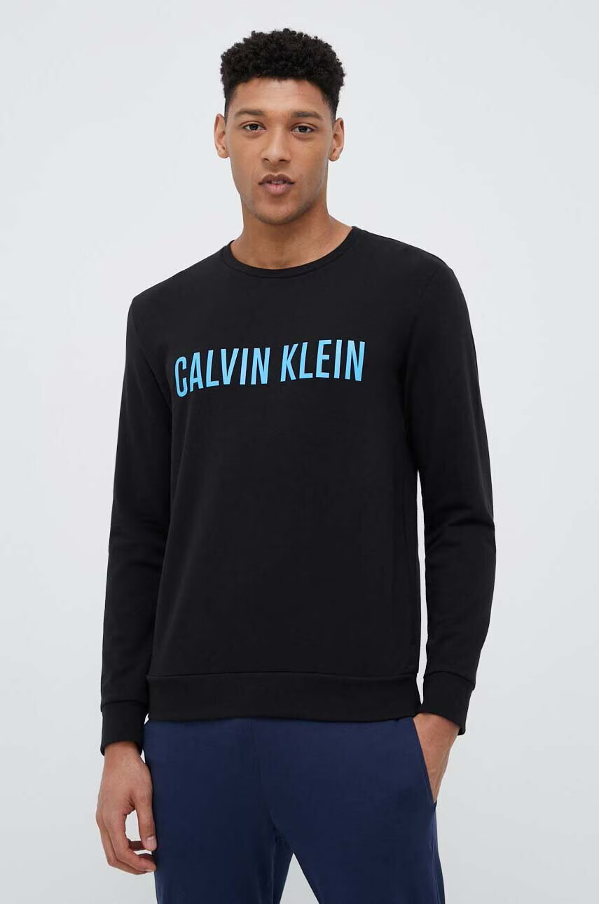 Calvin Klein Underwear Домашен суичър в черно с десен - Pepit.bg