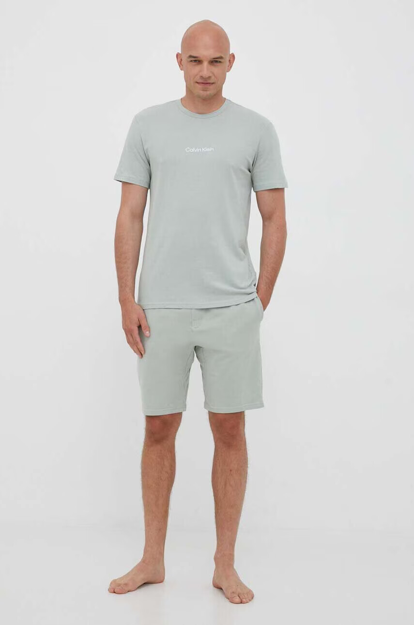 Calvin Klein Underwear Домашна тениска в зелено с принт - Pepit.bg