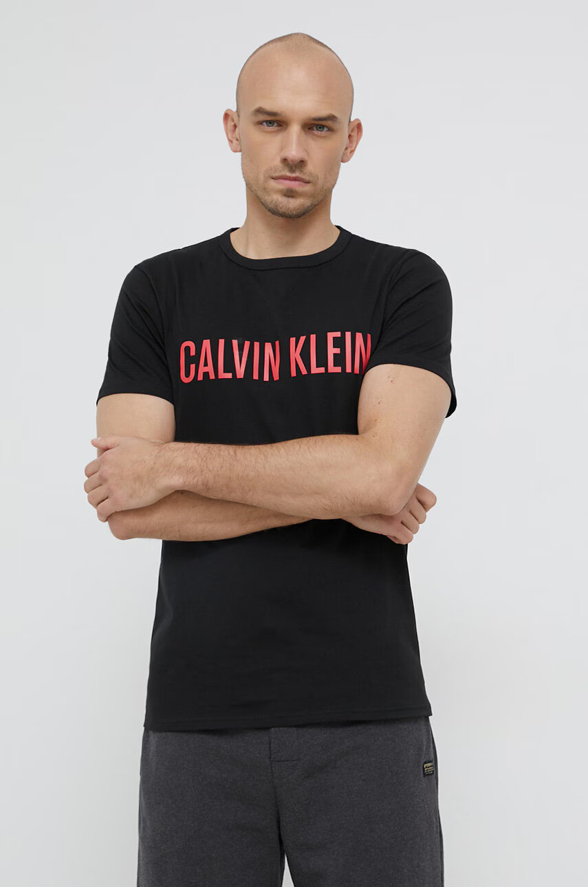 Calvin Klein Underwear Памучна тениска в черно с принт - Pepit.bg