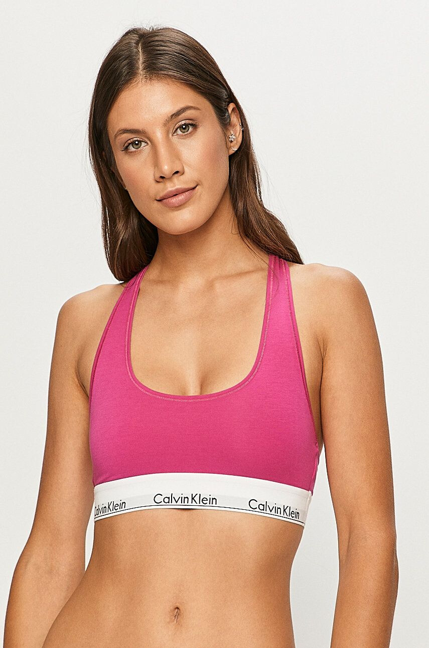 Calvin Klein Underwear Сутиен в розово с изчистен дизайн - Pepit.bg