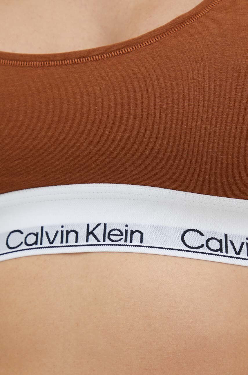 Calvin Klein Underwear Сутиен в кафяво с изчистен дизайн - Pepit.bg