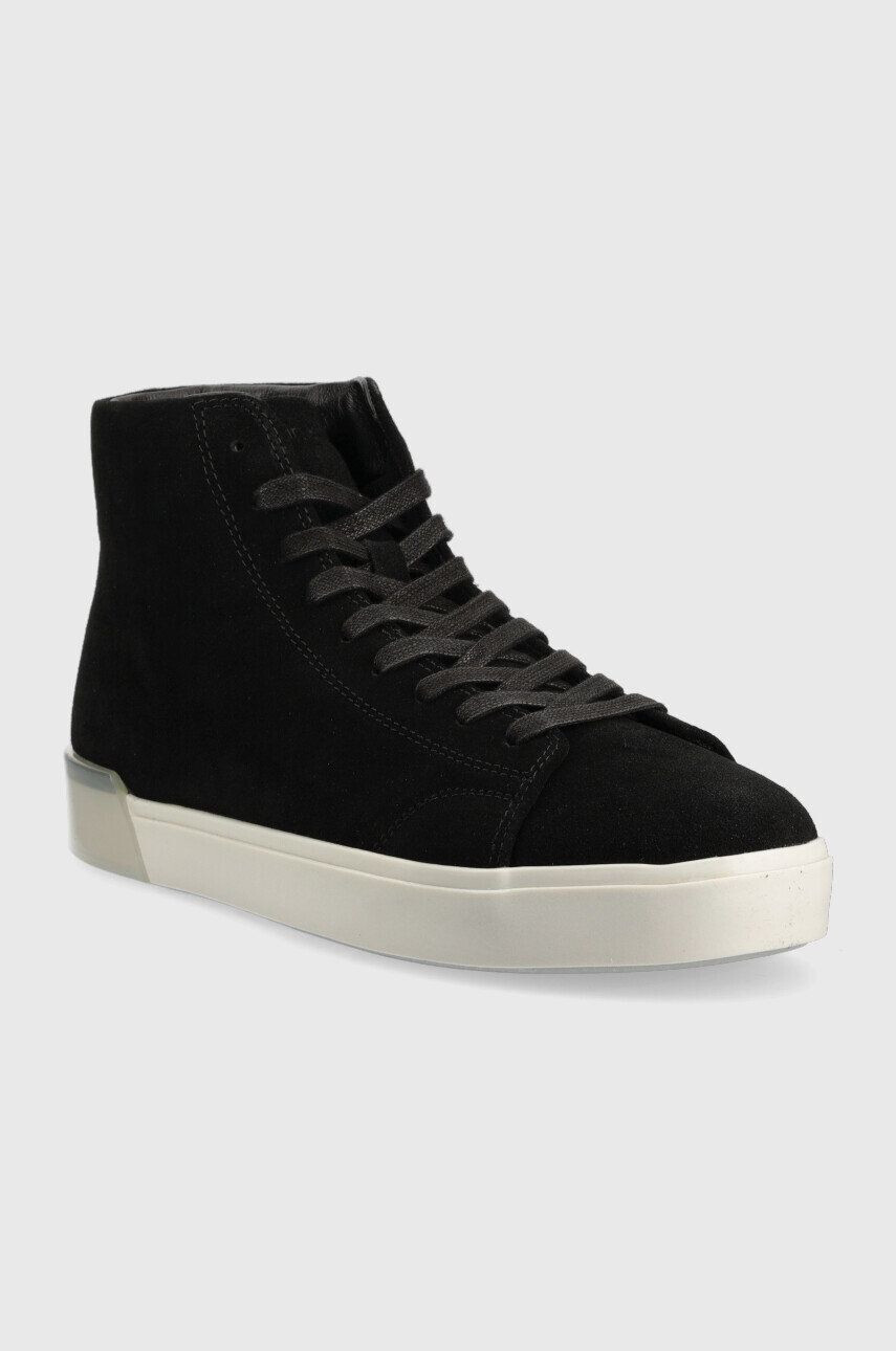 Calvin Klein Велурени маратонки High Top Lace Up Sue в черно - Pepit.bg