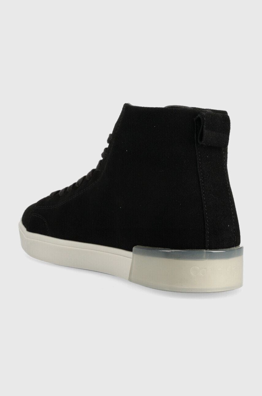 Calvin Klein Велурени маратонки High Top Lace Up Sue в черно - Pepit.bg