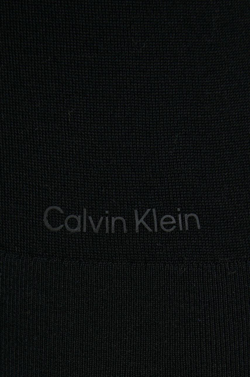 Calvin Klein Вълнен елек в черно с поло - Pepit.bg