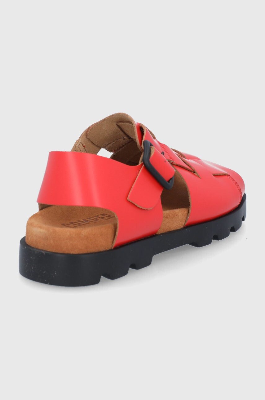 Camper Кожени сандали Brutus Sandal дамски в червено с платформа - Pepit.bg