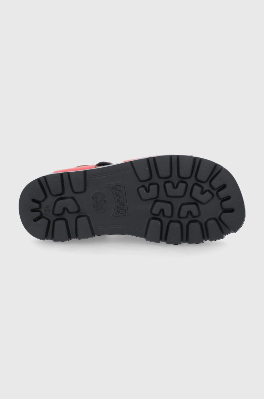 Camper Кожени сандали Brutus Sandal дамски в червено с платформа - Pepit.bg