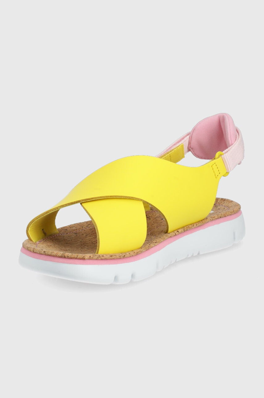 Camper Кожени сандали Oruga Sandal дамски в жълто - Pepit.bg
